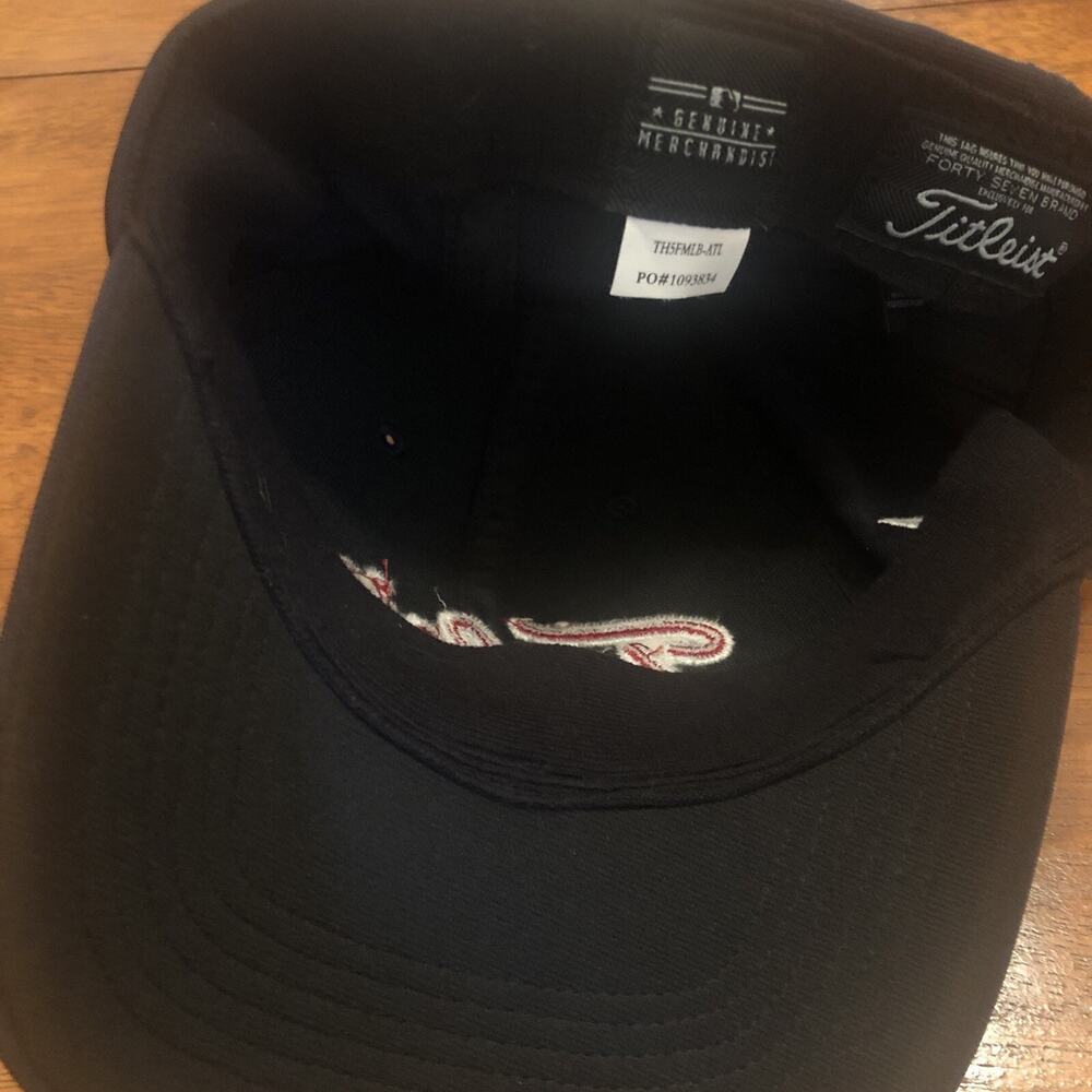 Titleist Golf Hat Atlanta Braves Baseball Adjustable Baseball Cap Navy Blue - Picture 7 of 7